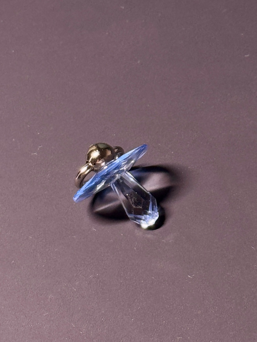 Retired Swarovski Crystal Pacifier Light Sapphire Austrian Keepsake